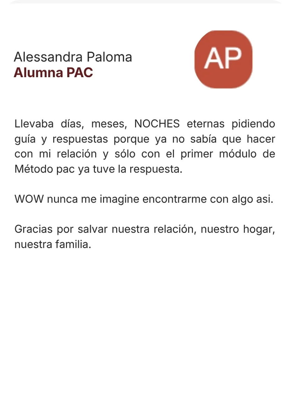 Testimonio de Alessandra Paloma, alumna PAC