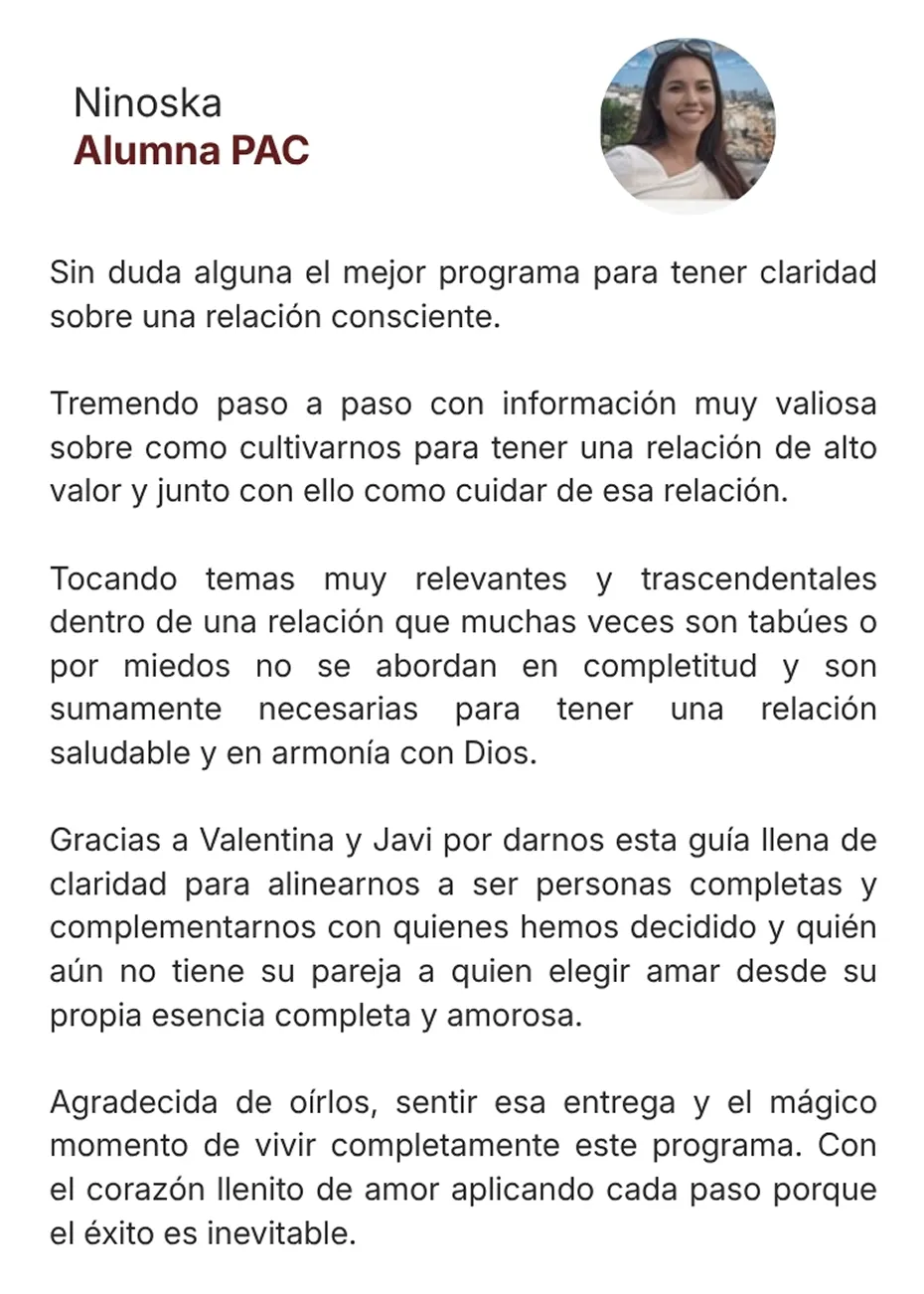 Testimonio de Ninoska, alumna PAC