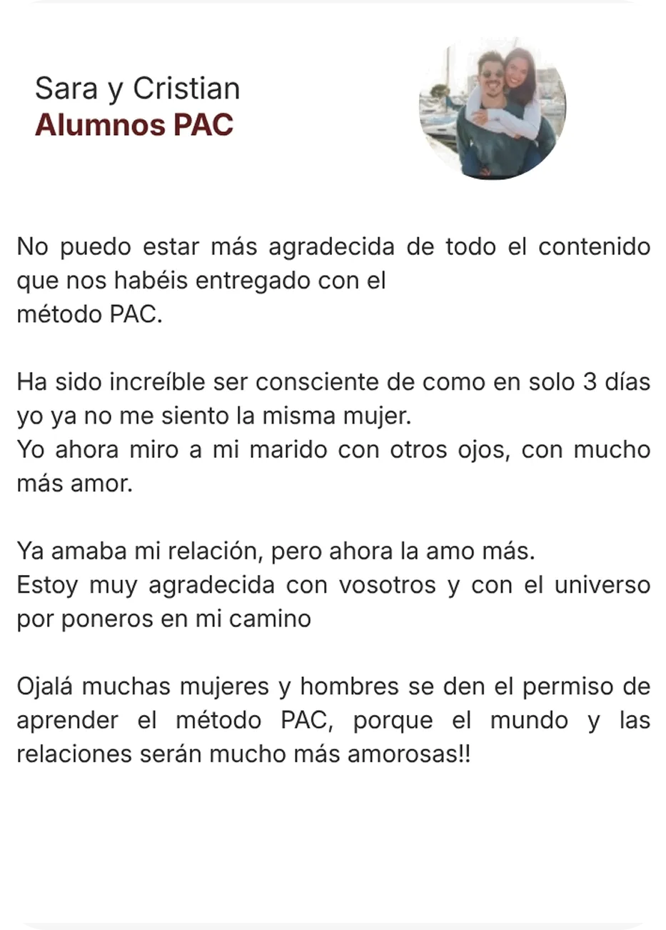 Testimonio de Sara y Cristian, alumnos PAC